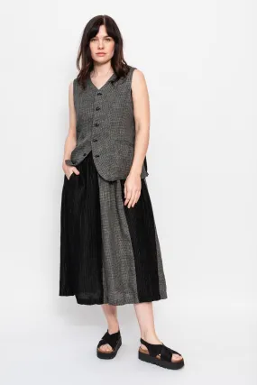 Panel Skirt, Gray x Black