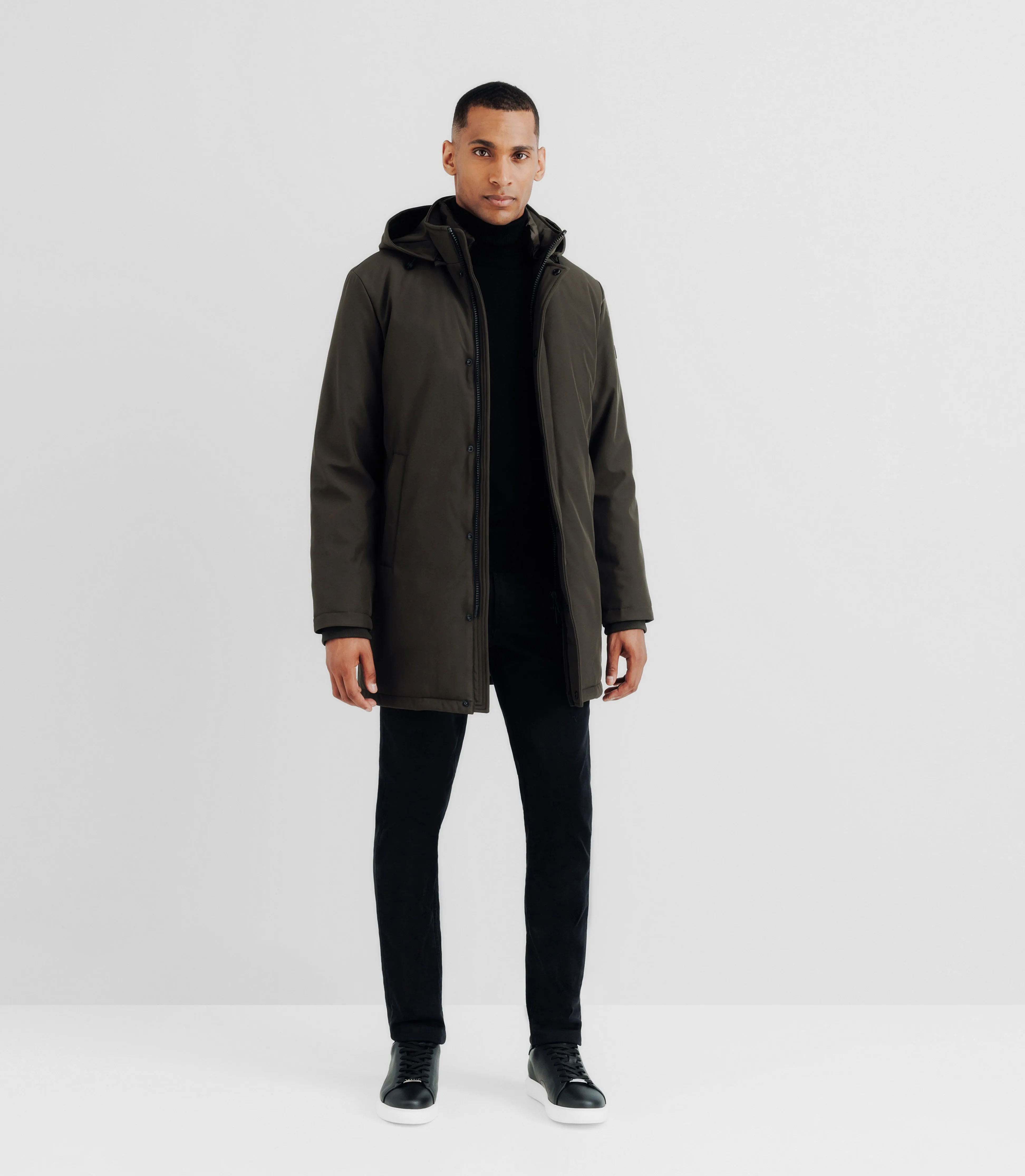 Parka avec patch kaki