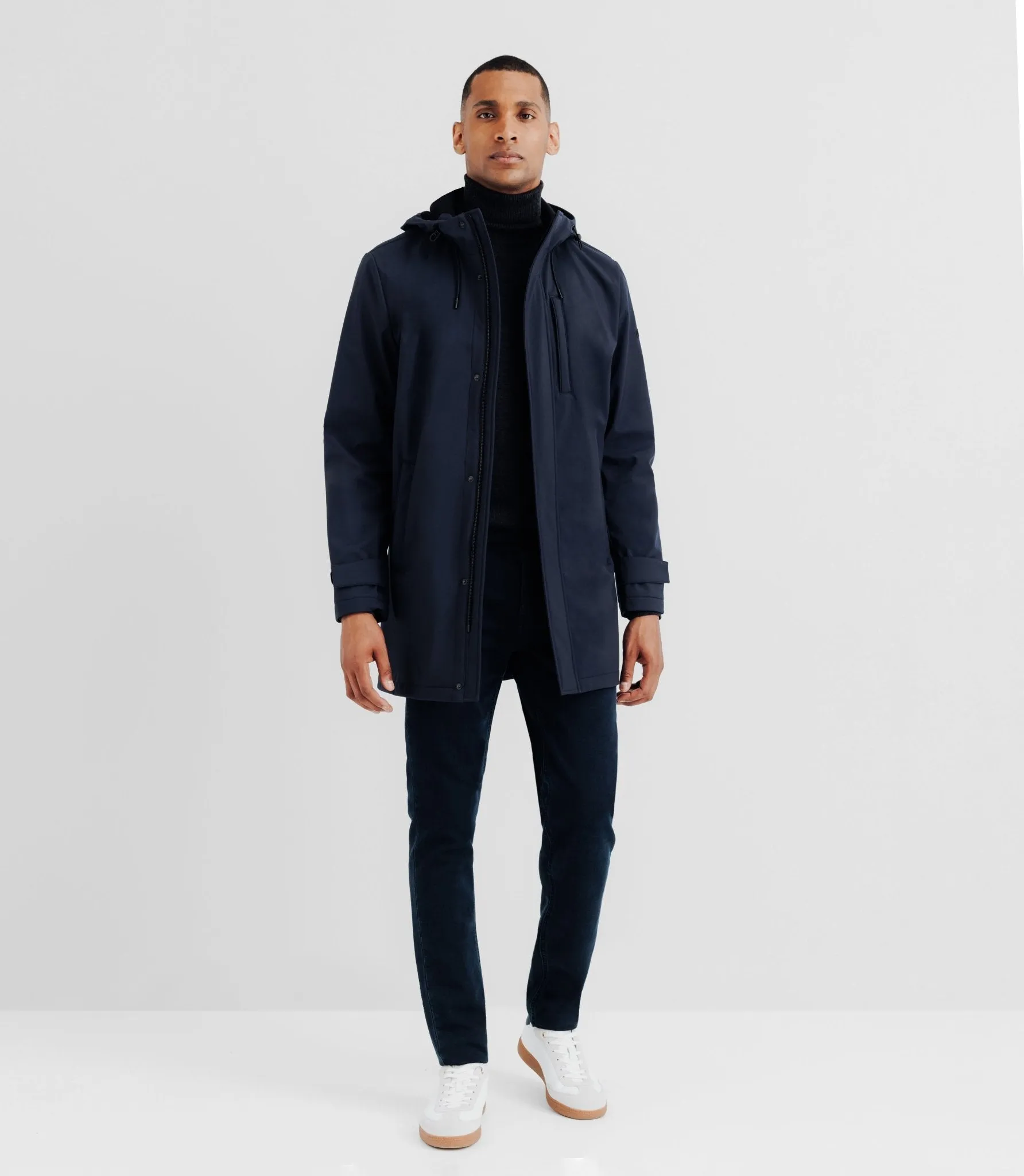 Parka col montant marine