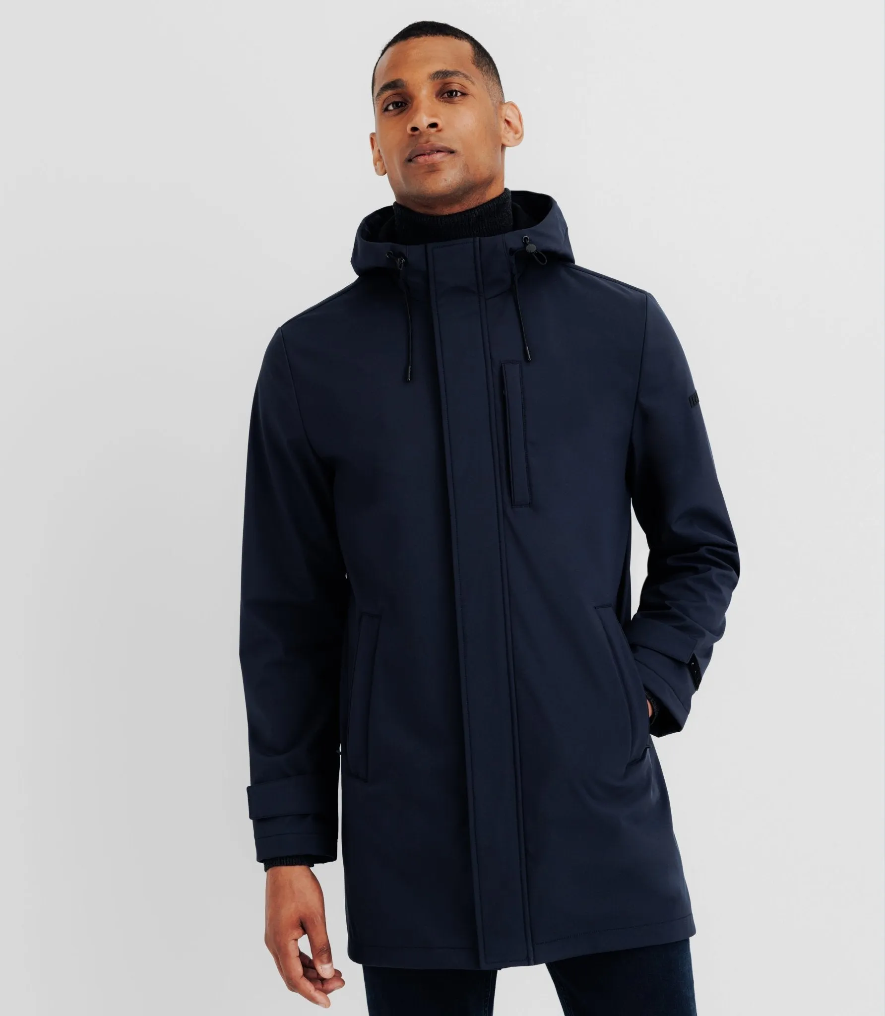 Parka col montant marine