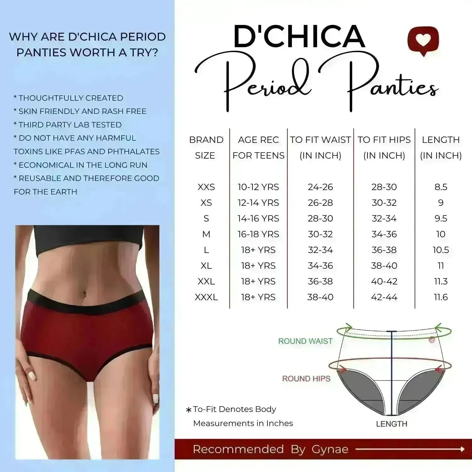 Period Panties | No Pad Needed | Rash Free | Leakproof | Reusable | Grey & Printed Blue Period Panty