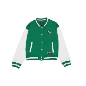 PHILADELPHIA EAGLES WOMEN'S THROWBACK FLEECE LETTERMAN JACKET