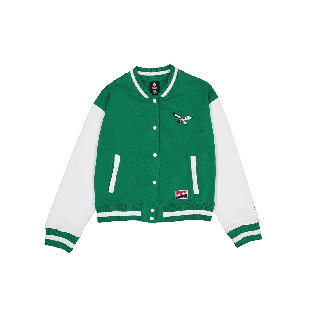 PHILADELPHIA EAGLES WOMEN'S THROWBACK FLEECE LETTERMAN JACKET