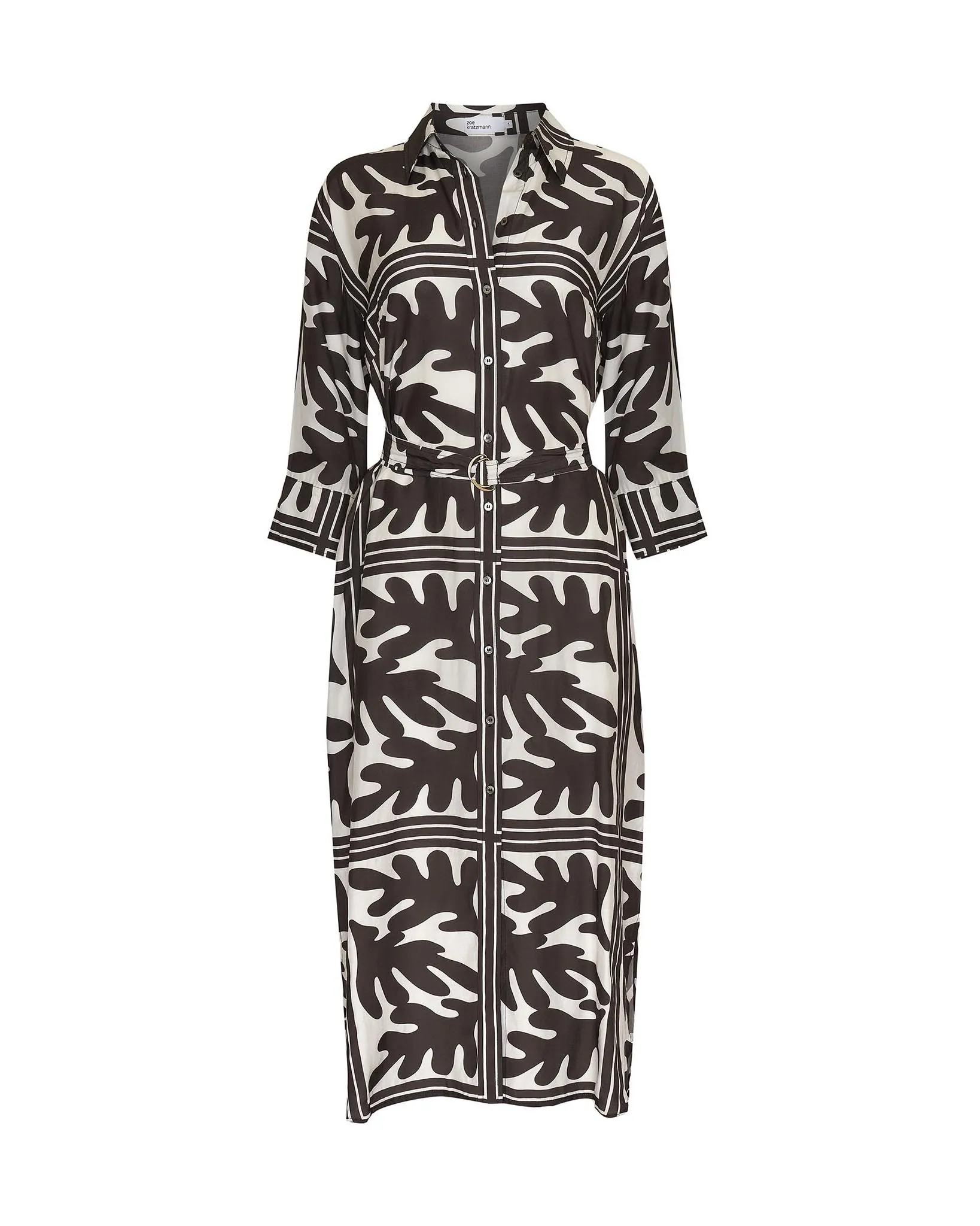 pinpoint dress - frond choc