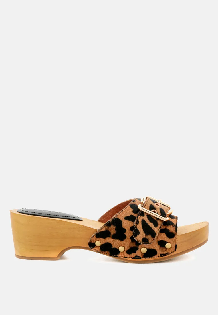 POLLY Leopard Clogs for Women