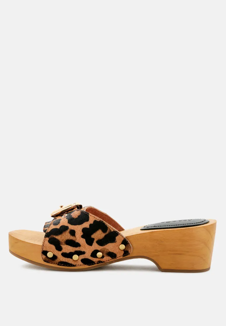 POLLY Leopard Clogs for Women