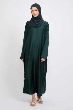 Premium Rain Forest Satin Inner Slip Dress - LONG SLEEVE