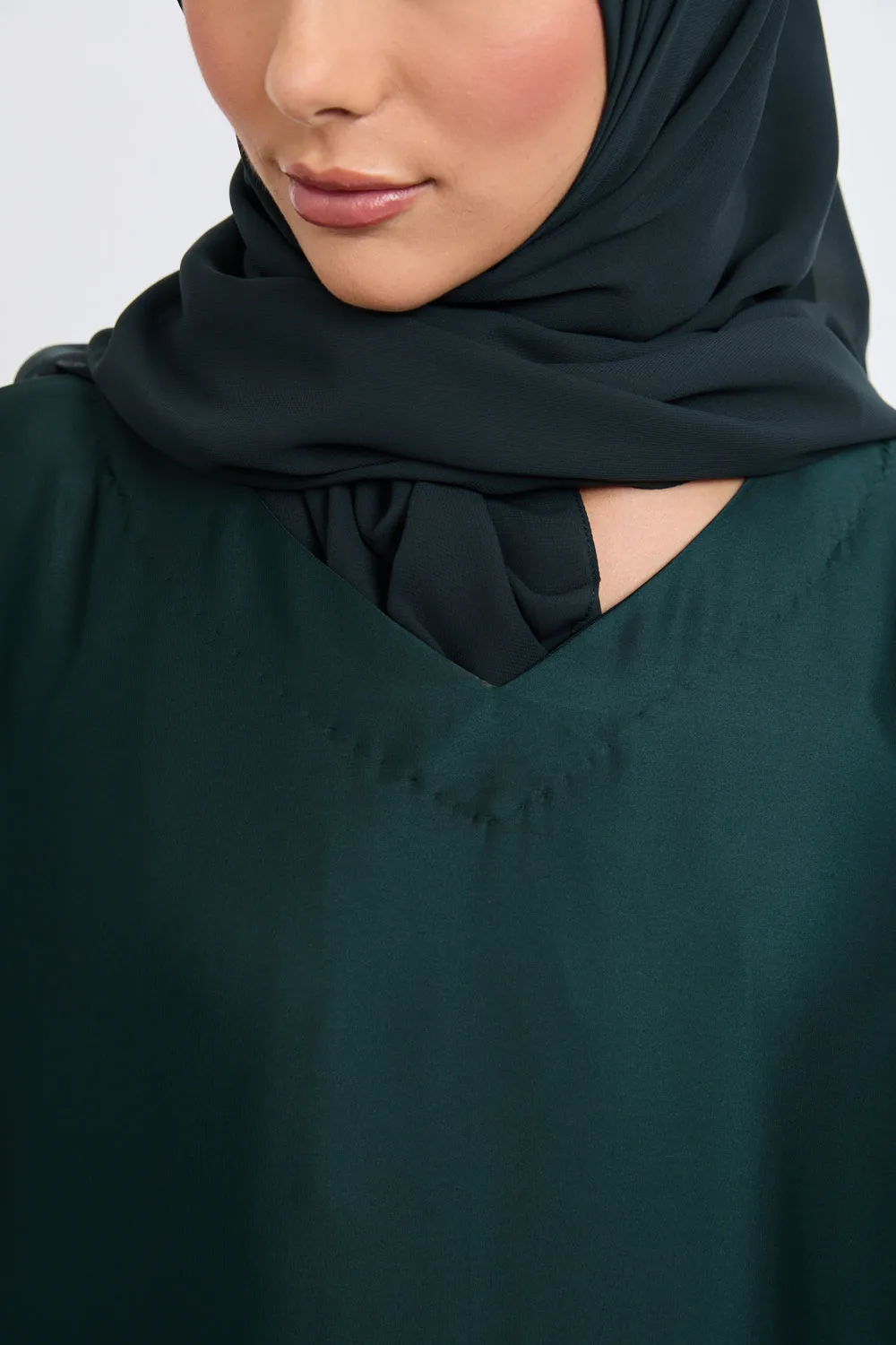 Premium Rain Forest Satin Inner Slip Dress - LONG SLEEVE
