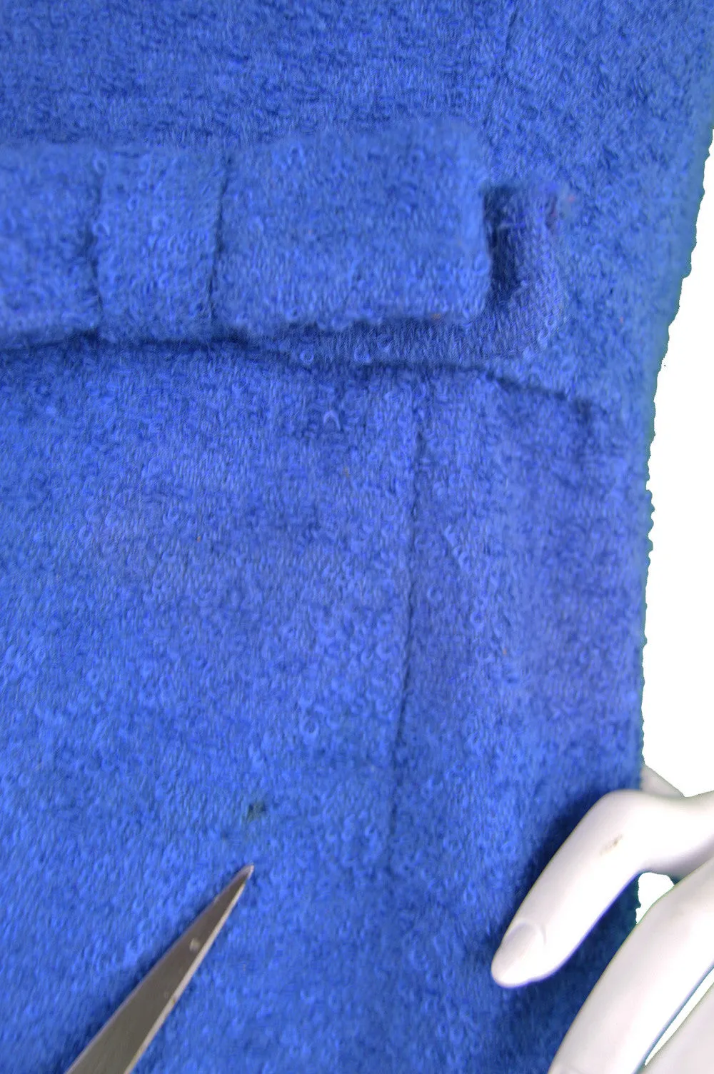 Preowned Blue Bouclé Wool Mini Dress, 1960s