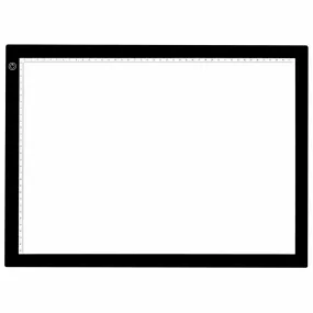 PURElite A3 Ultrathin Led Light Box with Natural Daylight dimmable LEDs - Features ruler border, USB, battery or mains powered