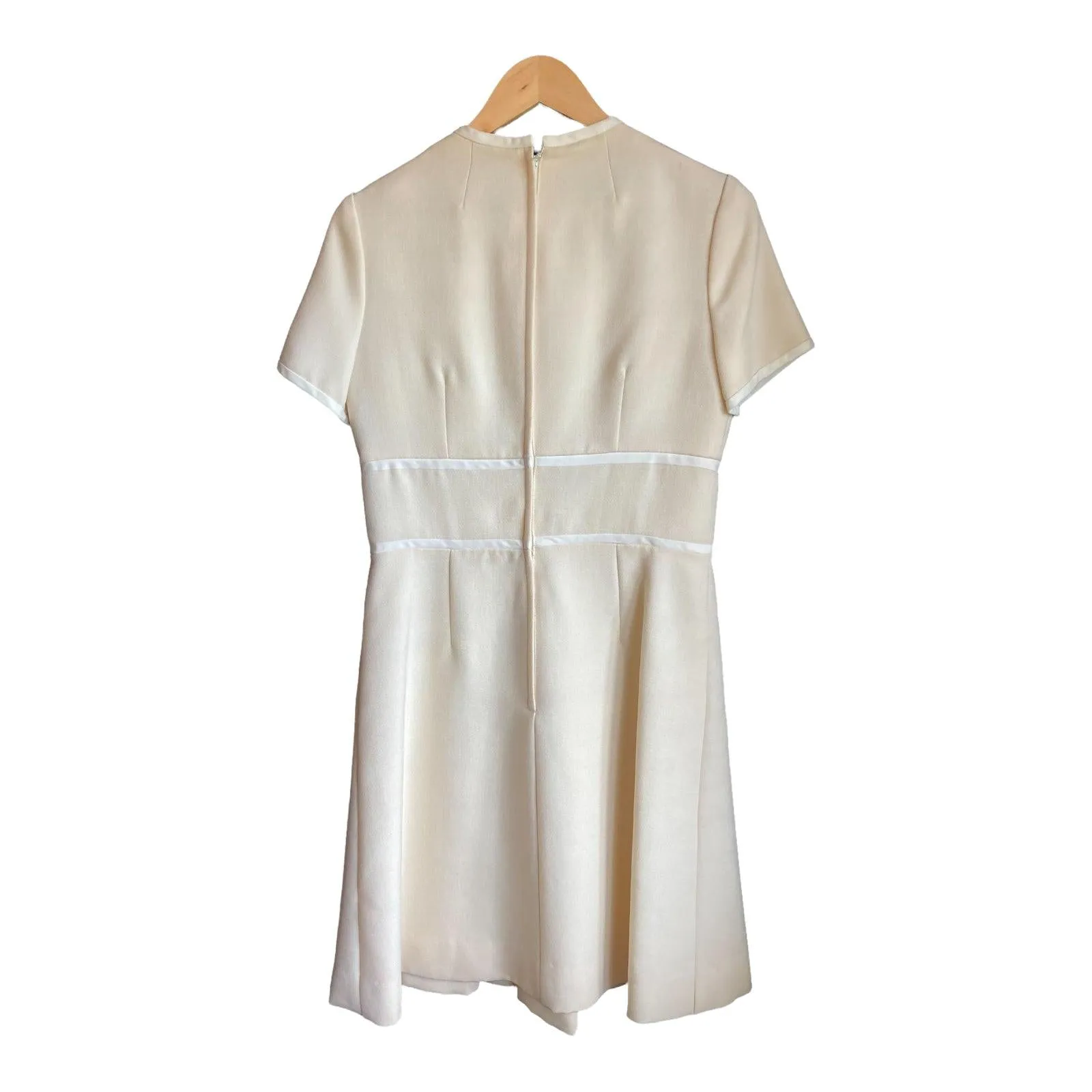 Rembrandt Original Wool Cream Short Sleeve Dress UK Size 14