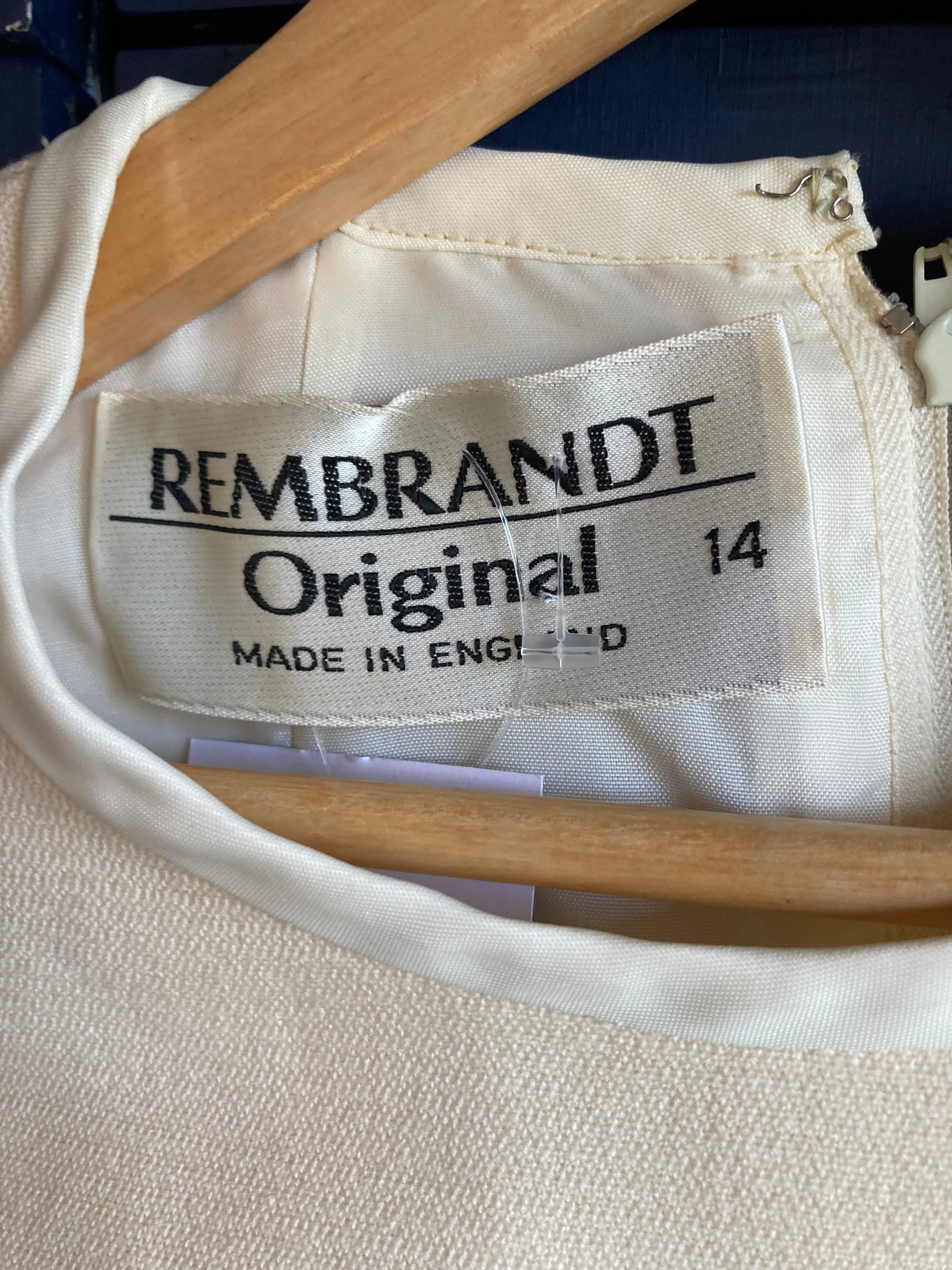 Rembrandt Original Wool Cream Short Sleeve Dress UK Size 14