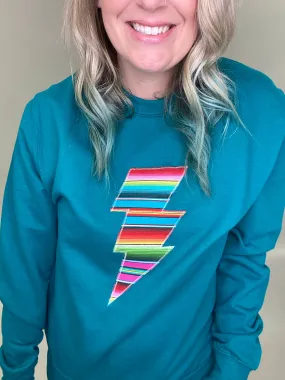 Rita Serape Teal Sweatshirt