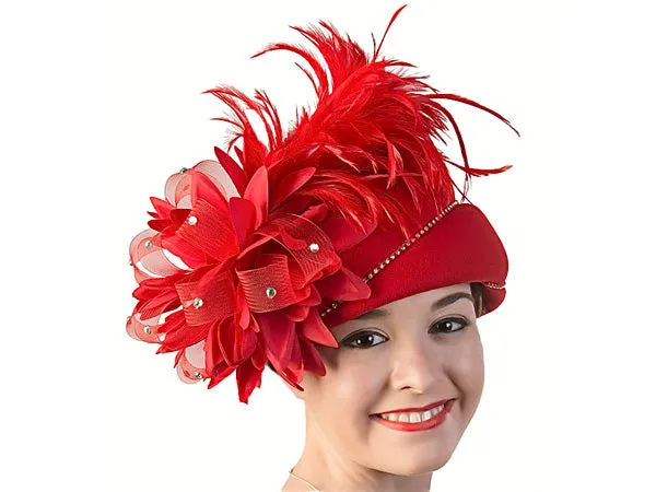 Rose Wool Felt Pillbox Hat