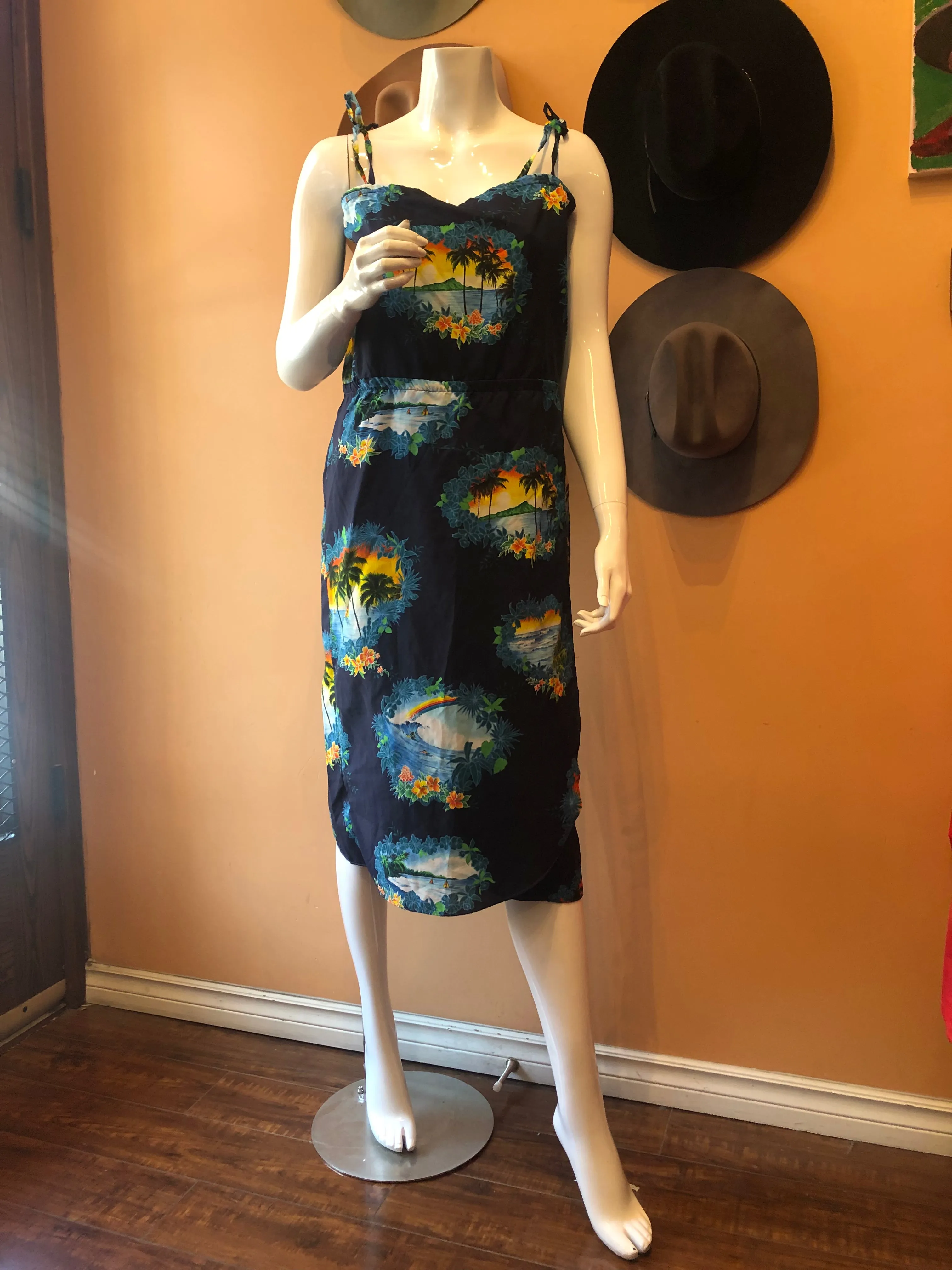 (RR2228)Vintage Hawaiian Slip Dress