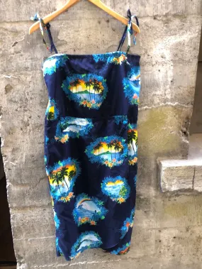 (RR2228)Vintage Hawaiian Slip Dress