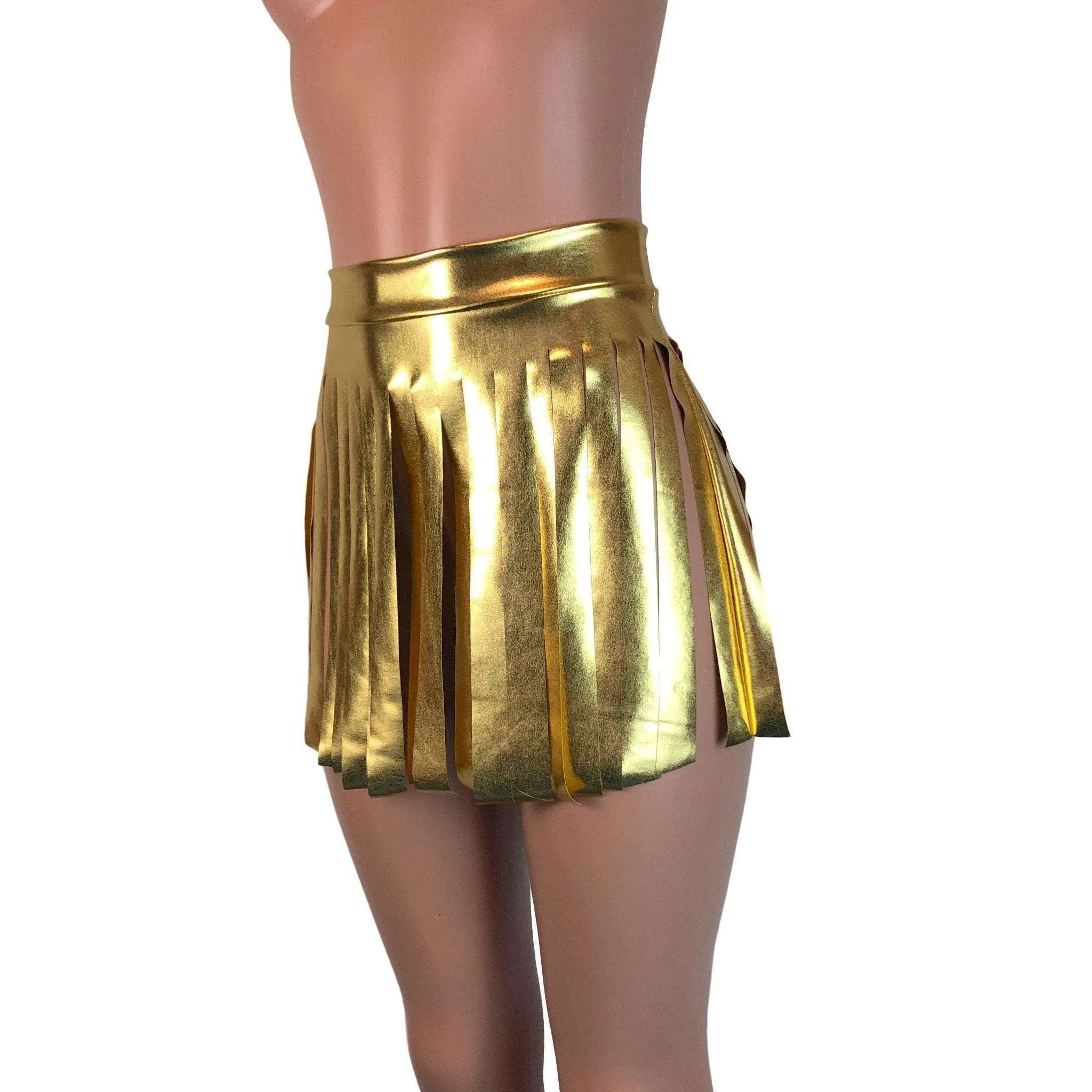 SALE - XL Fringe Skirt - Gold Metallic