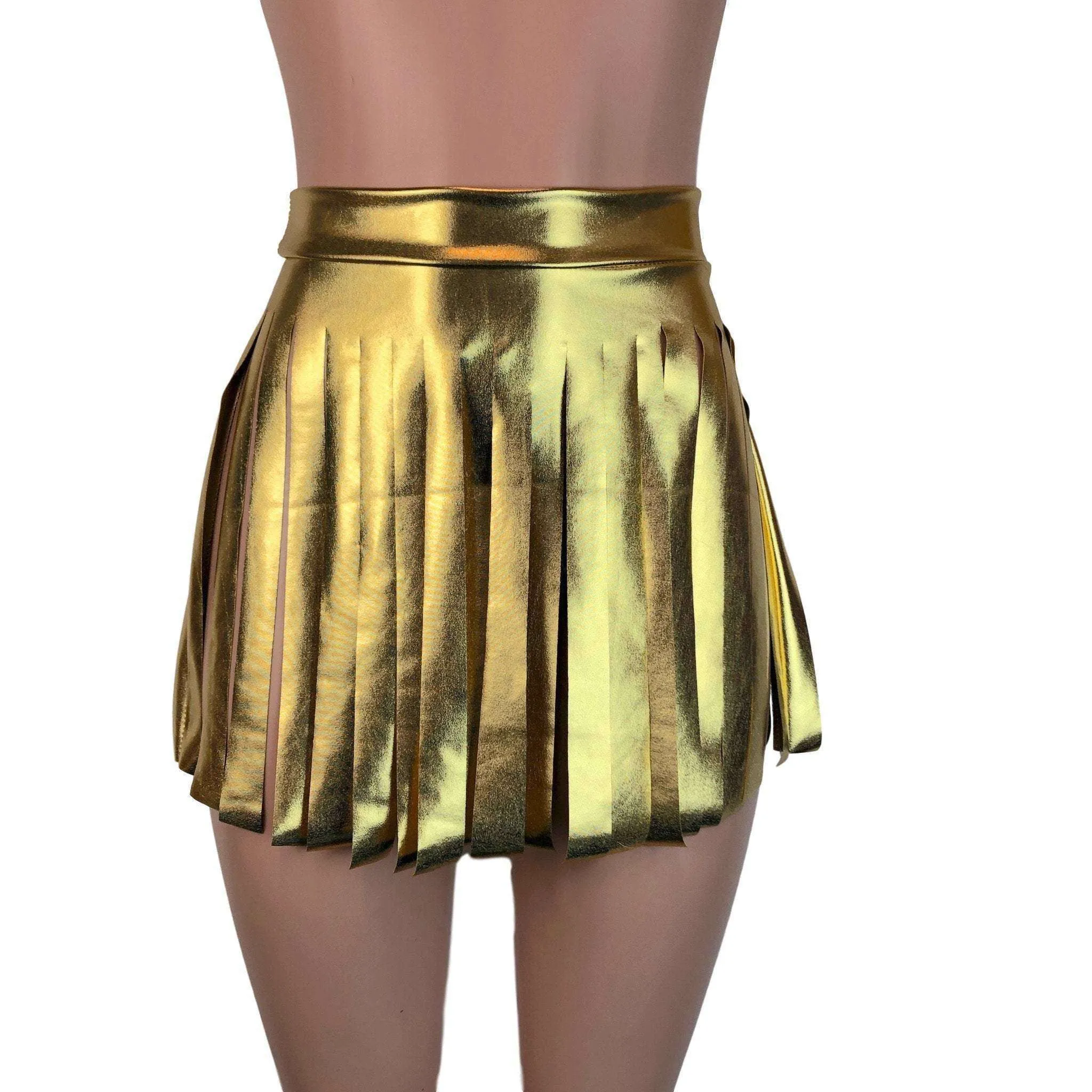 SALE - XL Fringe Skirt - Gold Metallic