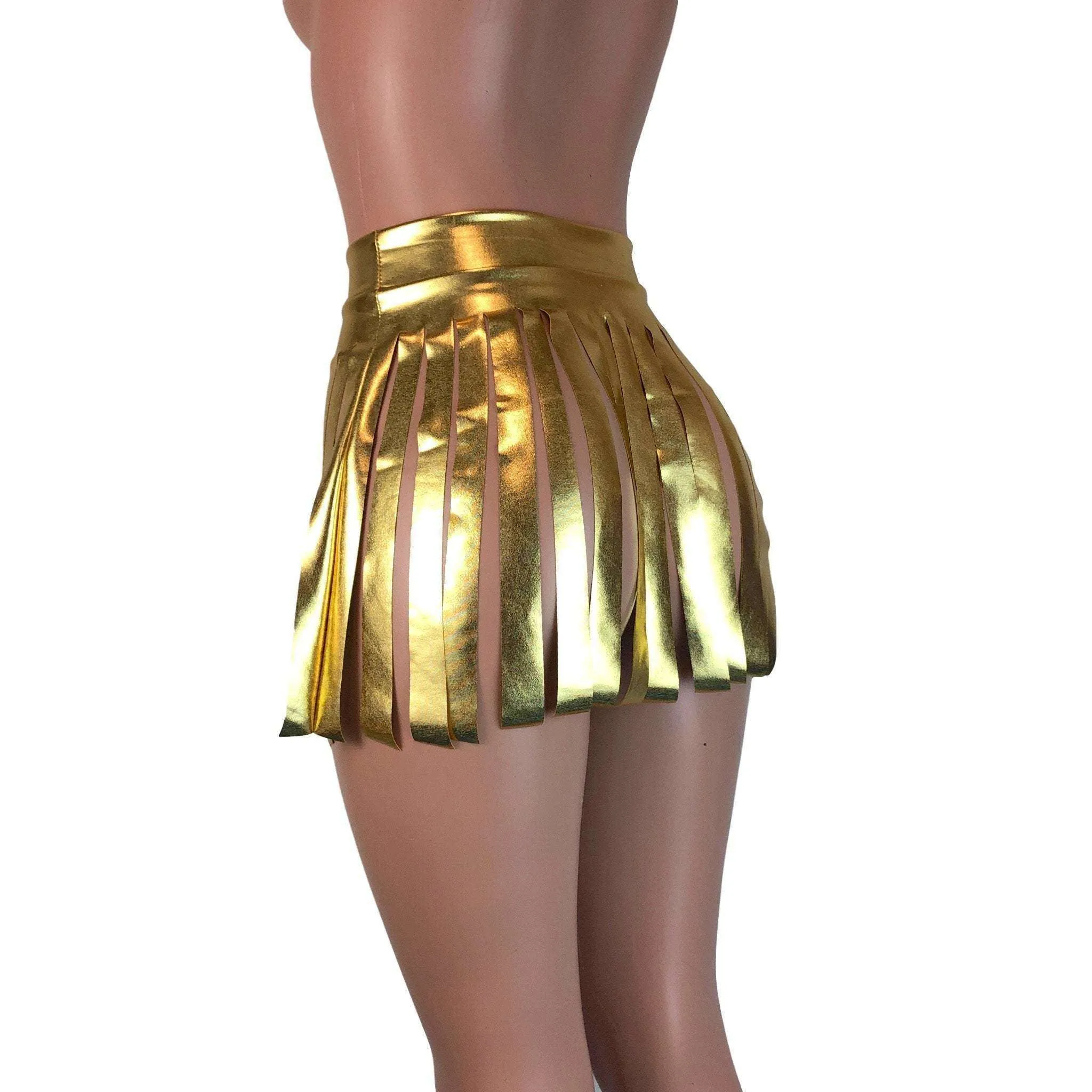 SALE - XL Fringe Skirt - Gold Metallic