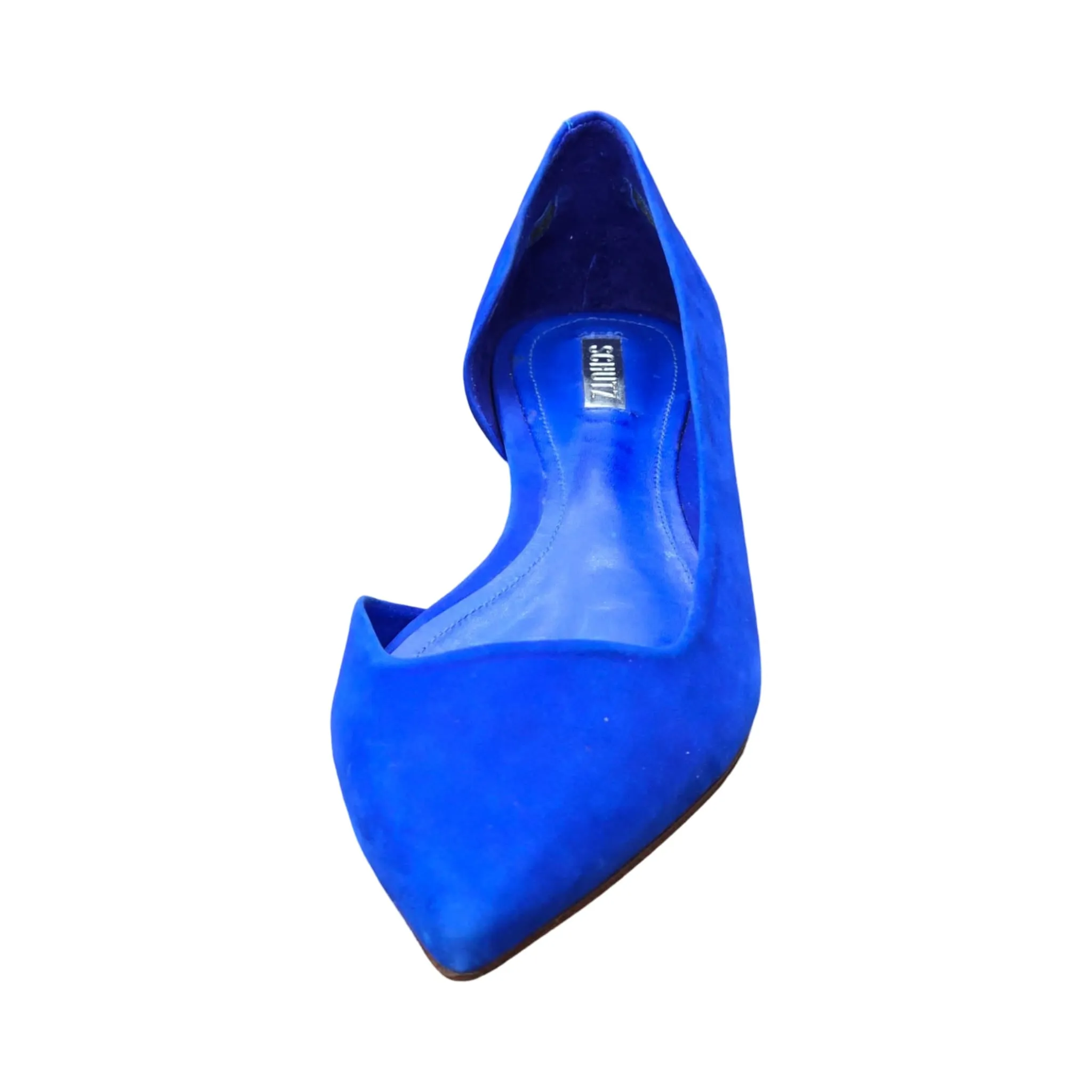 Schutz Farai Royal Blue Fashion Slip On Casual Pointed Toe Flat Heel Ballet Shoes
