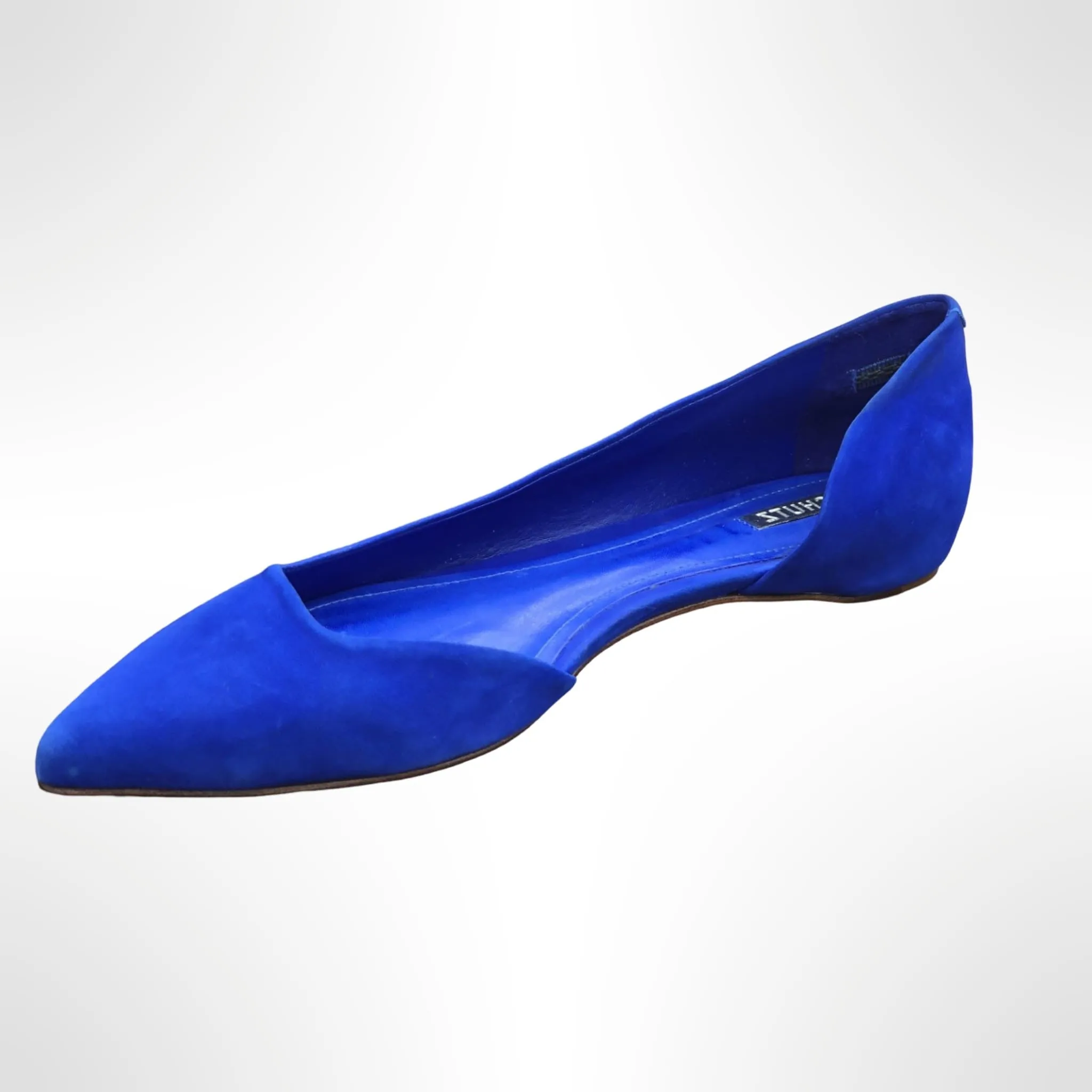 Schutz Farai Royal Blue Fashion Slip On Casual Pointed Toe Flat Heel Ballet Shoes
