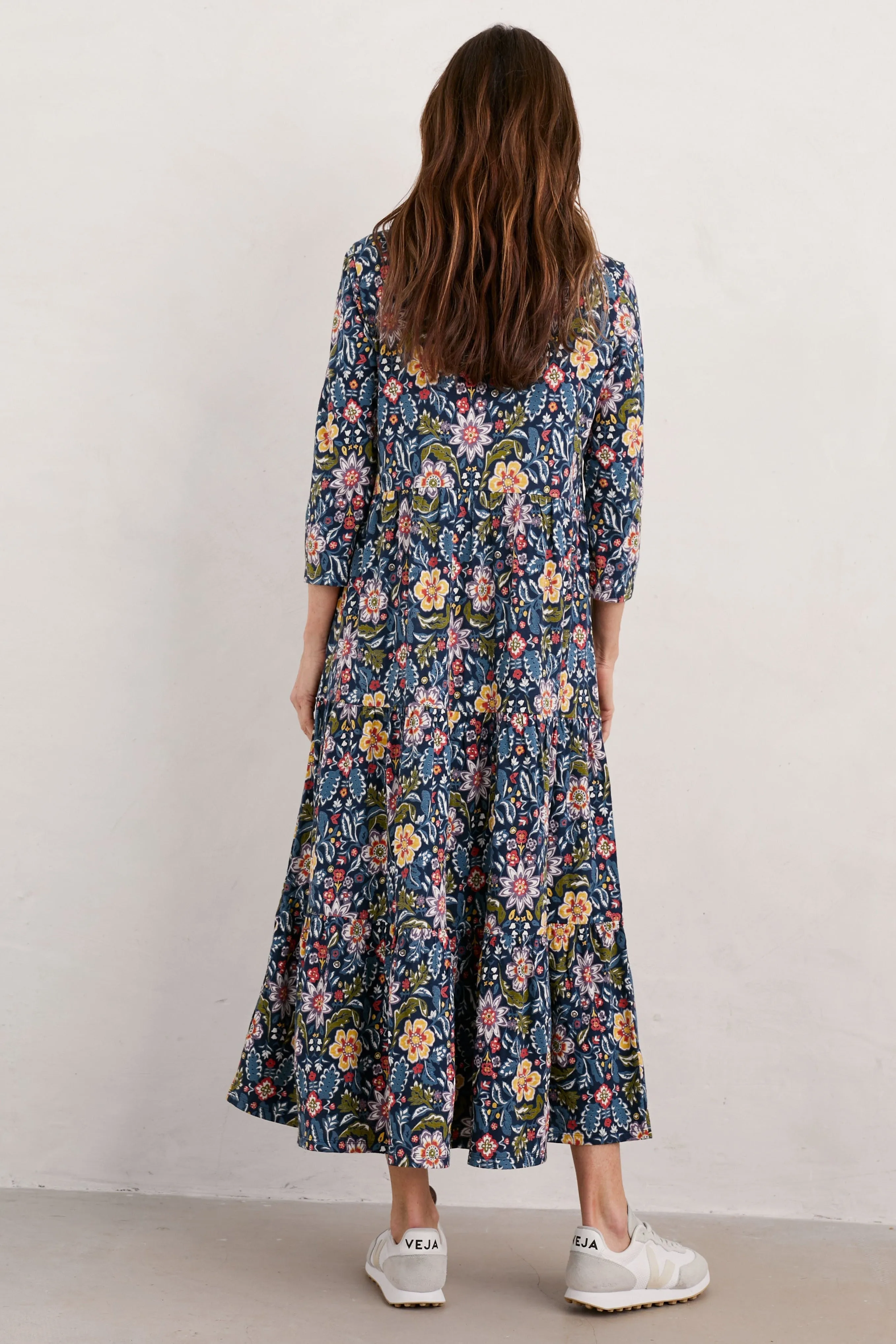 Seasalt Line Strokes Dress in Rustic Floral Maritime
