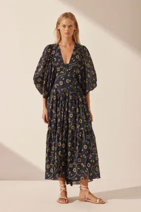 Shona Joy - Vacance Plunged Tiered Midi  *** FINAL SALE NO RETURNS ***