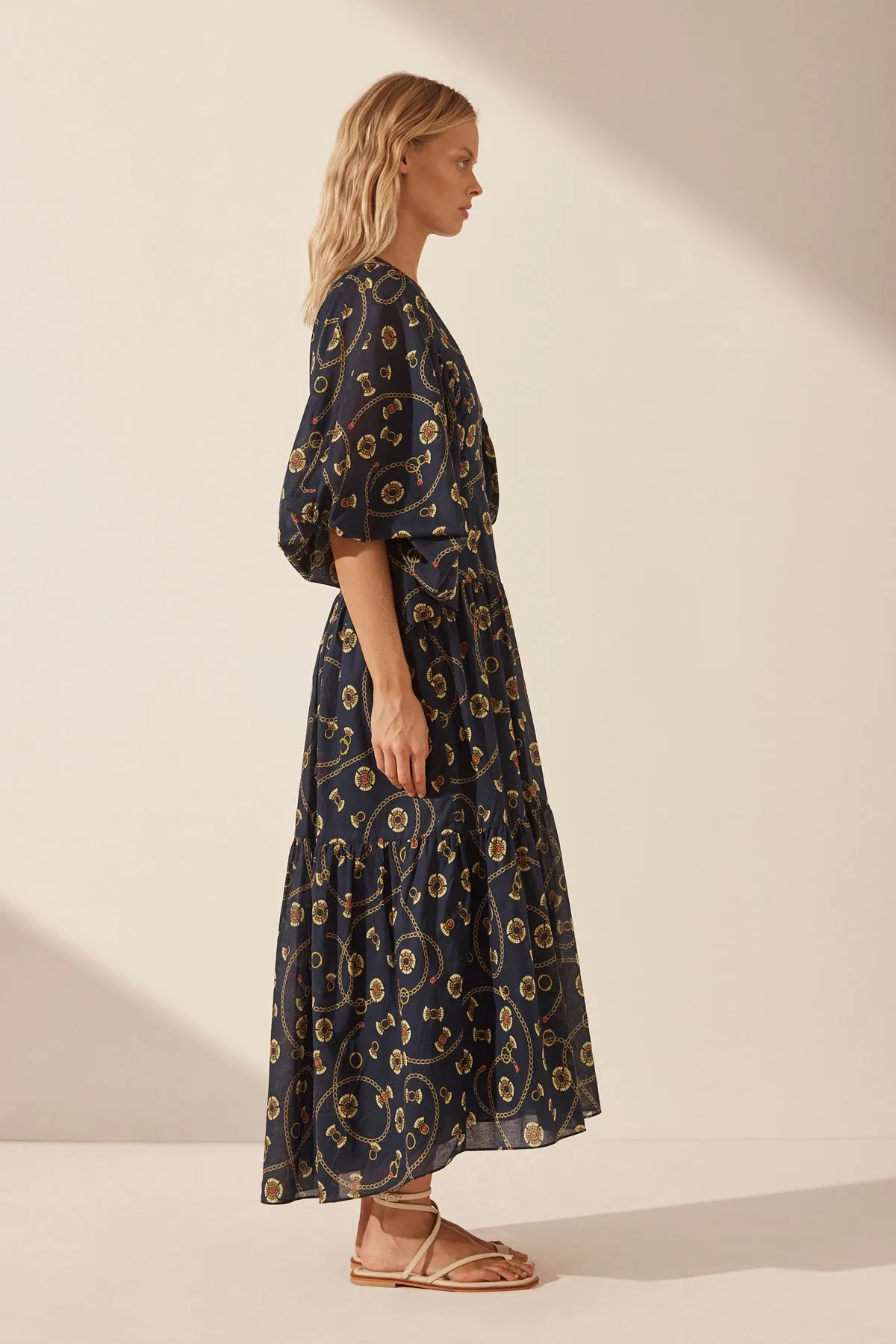 Shona Joy - Vacance Plunged Tiered Midi  *** FINAL SALE NO RETURNS ***