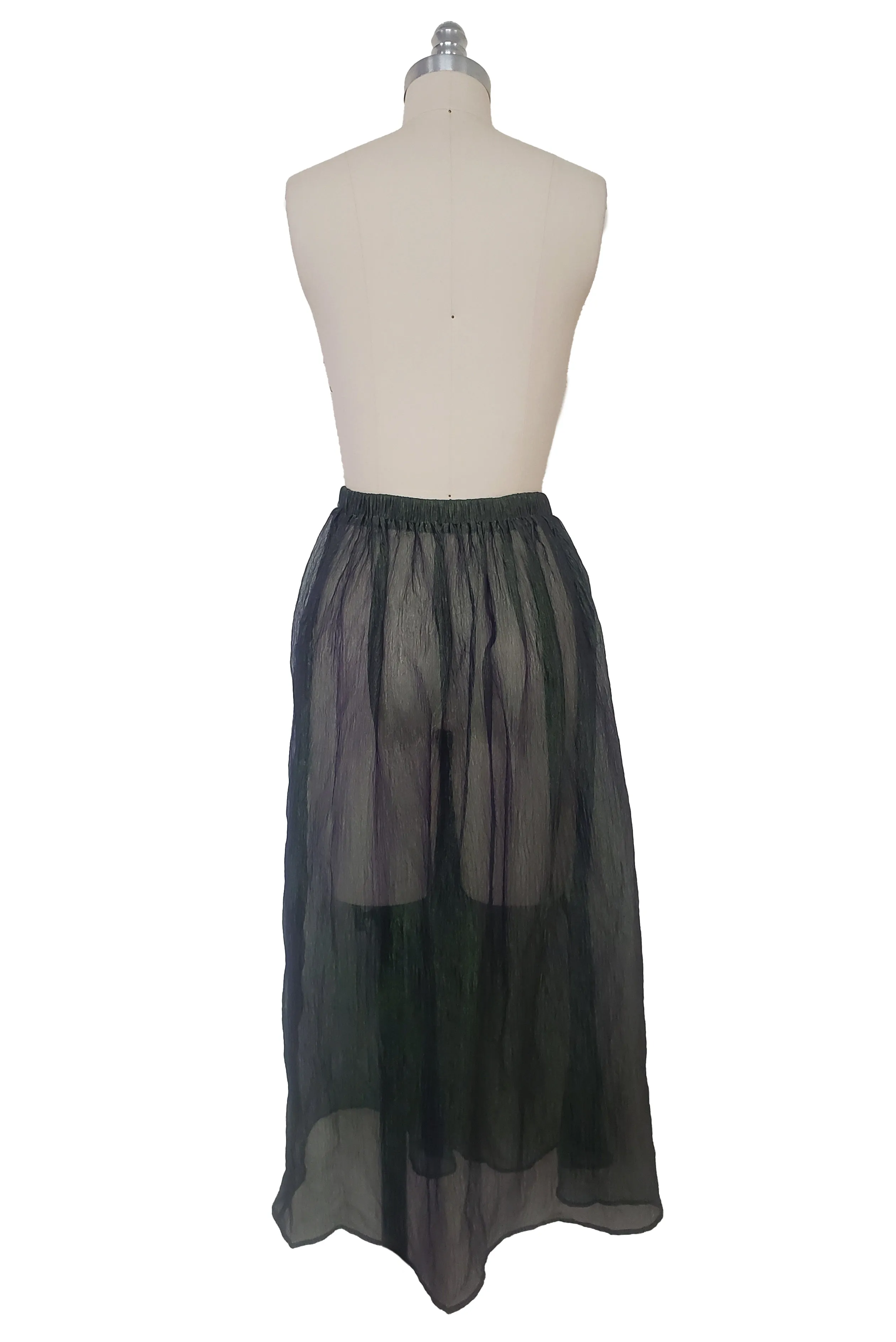 Siren Skirt in Blue Green Silk