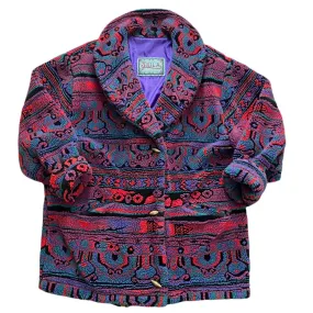 Skila Men's Outerwear Paisley Print Thick Fleece Jacket Size Large Long Sleeve Button Front