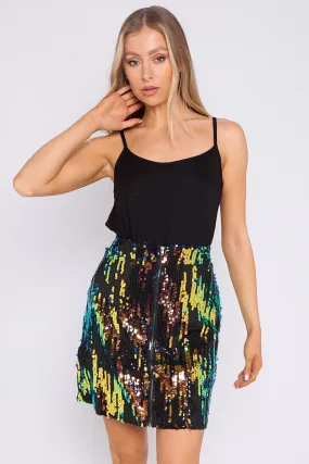 Skylar Multicolour Sequin Mini Skirt