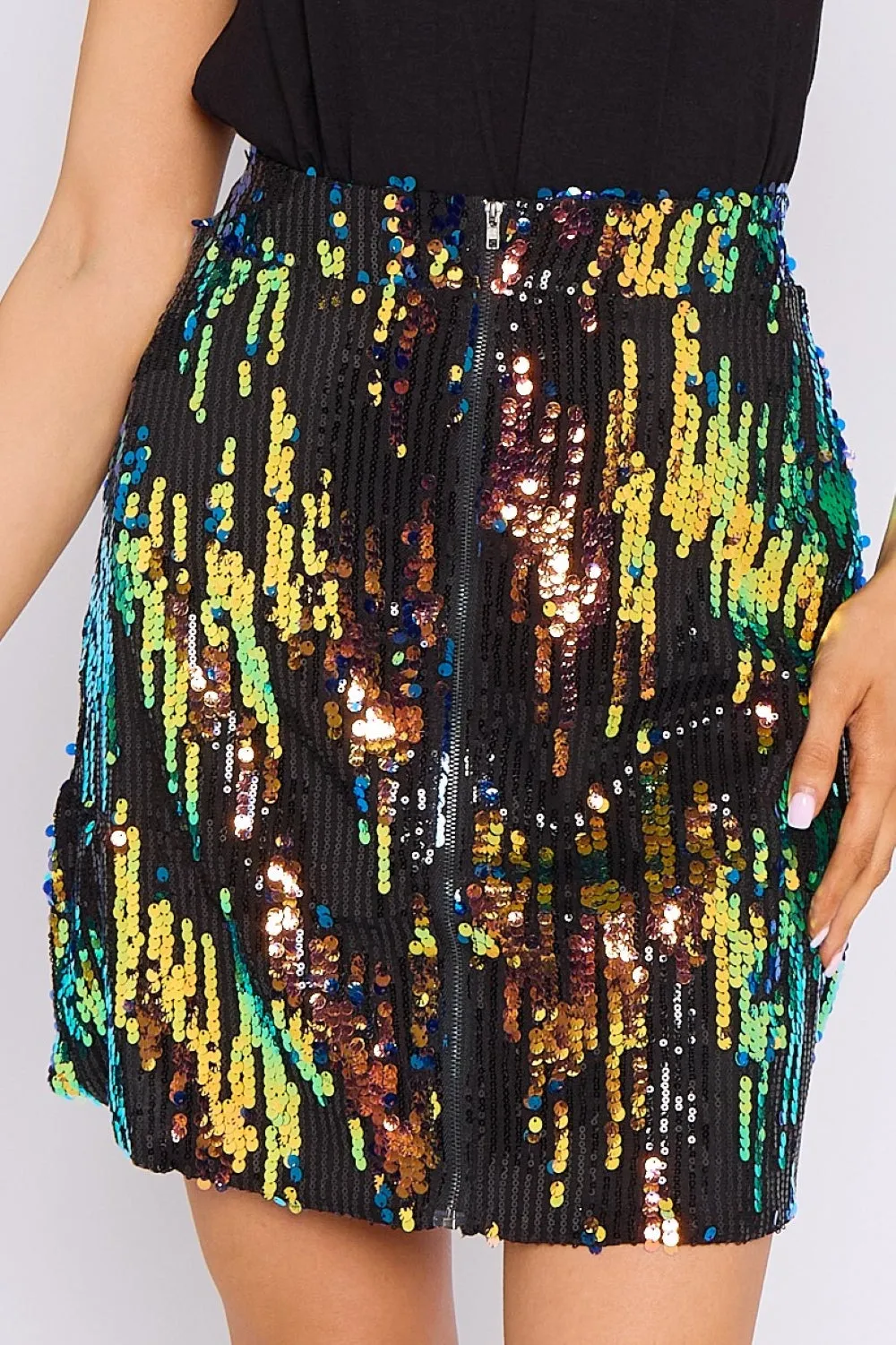 Skylar Multicolour Sequin Mini Skirt