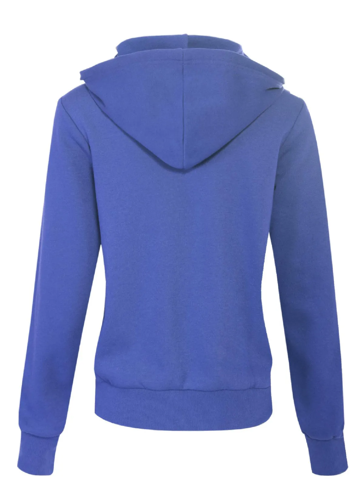 Solid Basic Long Sleeve Zip Up Fleece Jacket