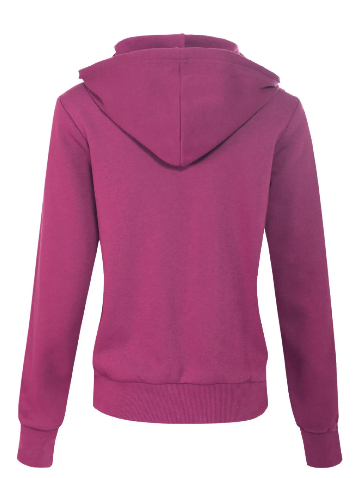 Solid Basic Long Sleeve Zip Up Fleece Jacket