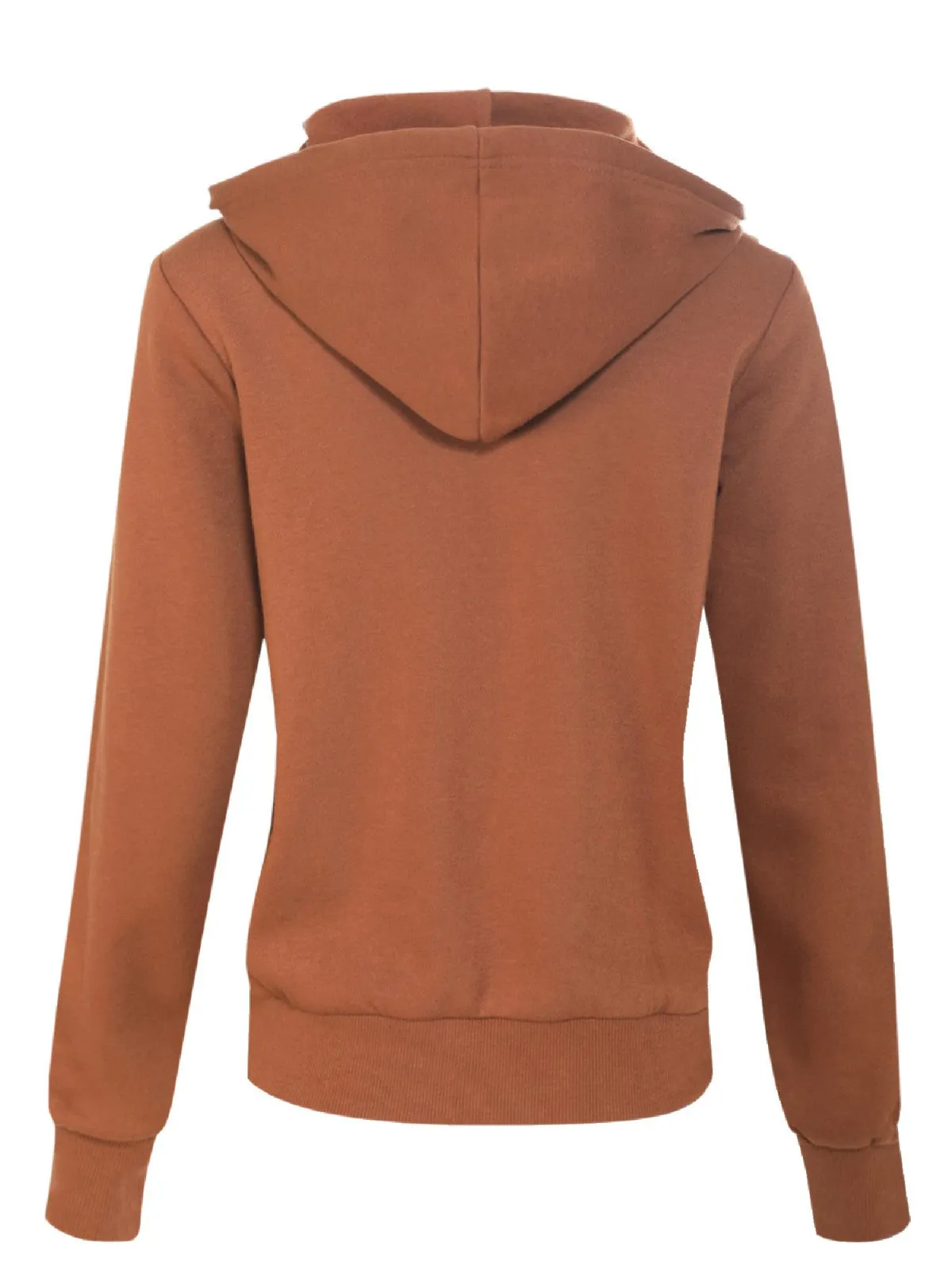 Solid Basic Long Sleeve Zip Up Fleece Jacket