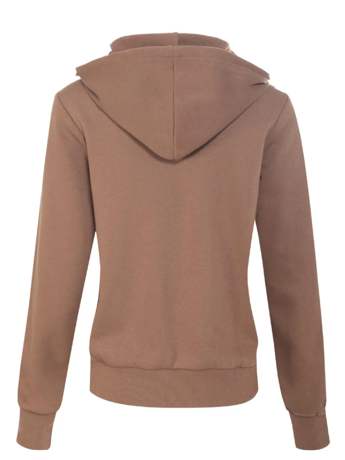 Solid Basic Long Sleeve Zip Up Fleece Jacket