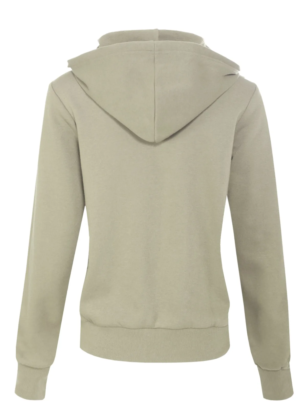 Solid Basic Long Sleeve Zip Up Fleece Jacket