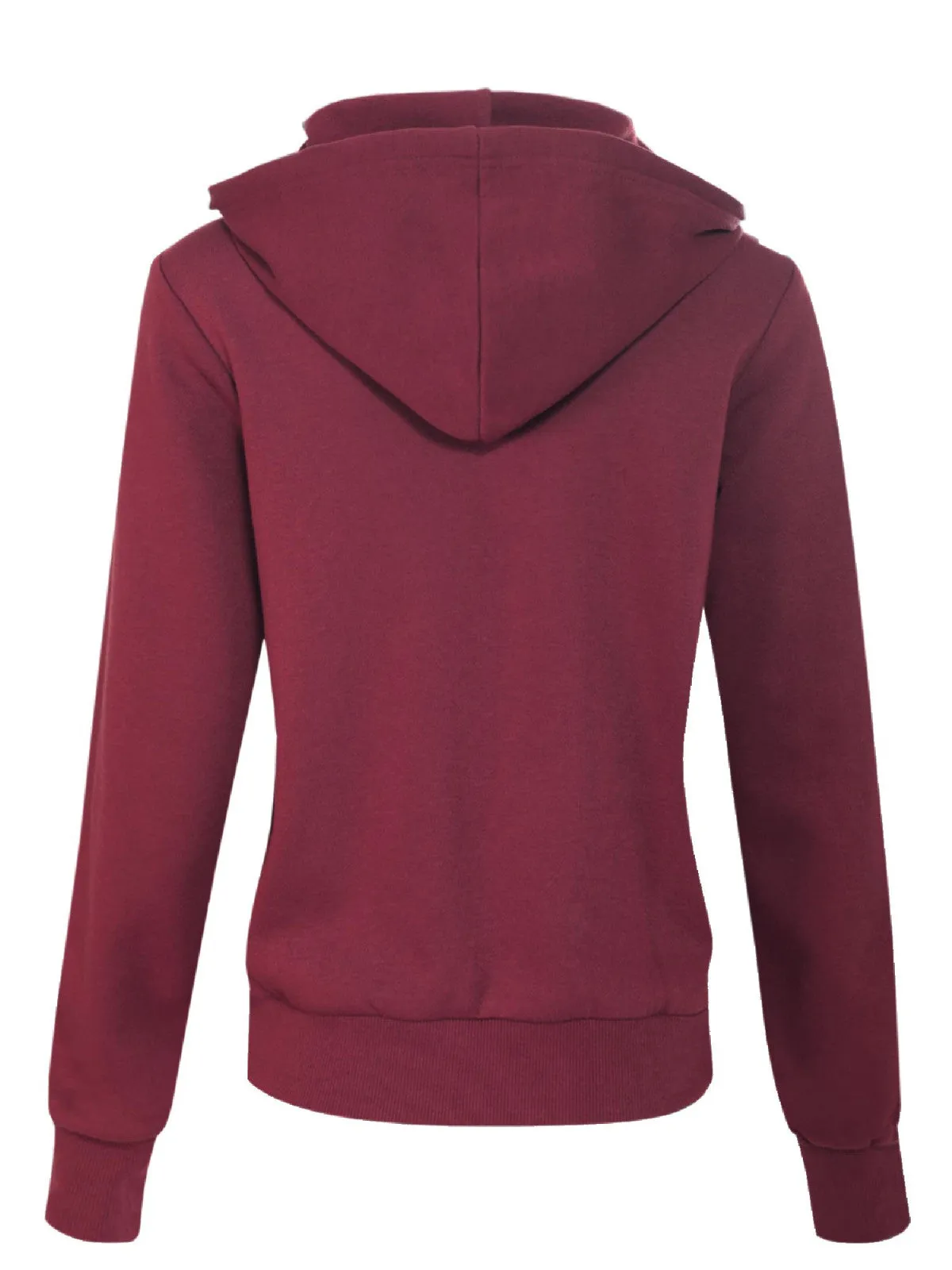 Solid Basic Long Sleeve Zip Up Fleece Jacket