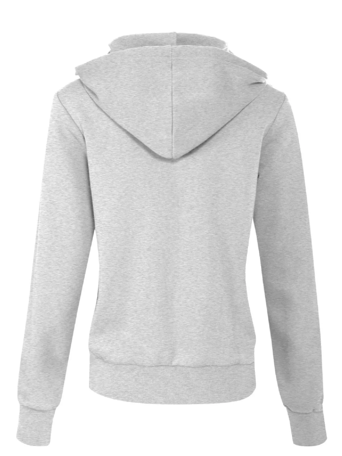 Solid Basic Long Sleeve Zip Up Fleece Jacket