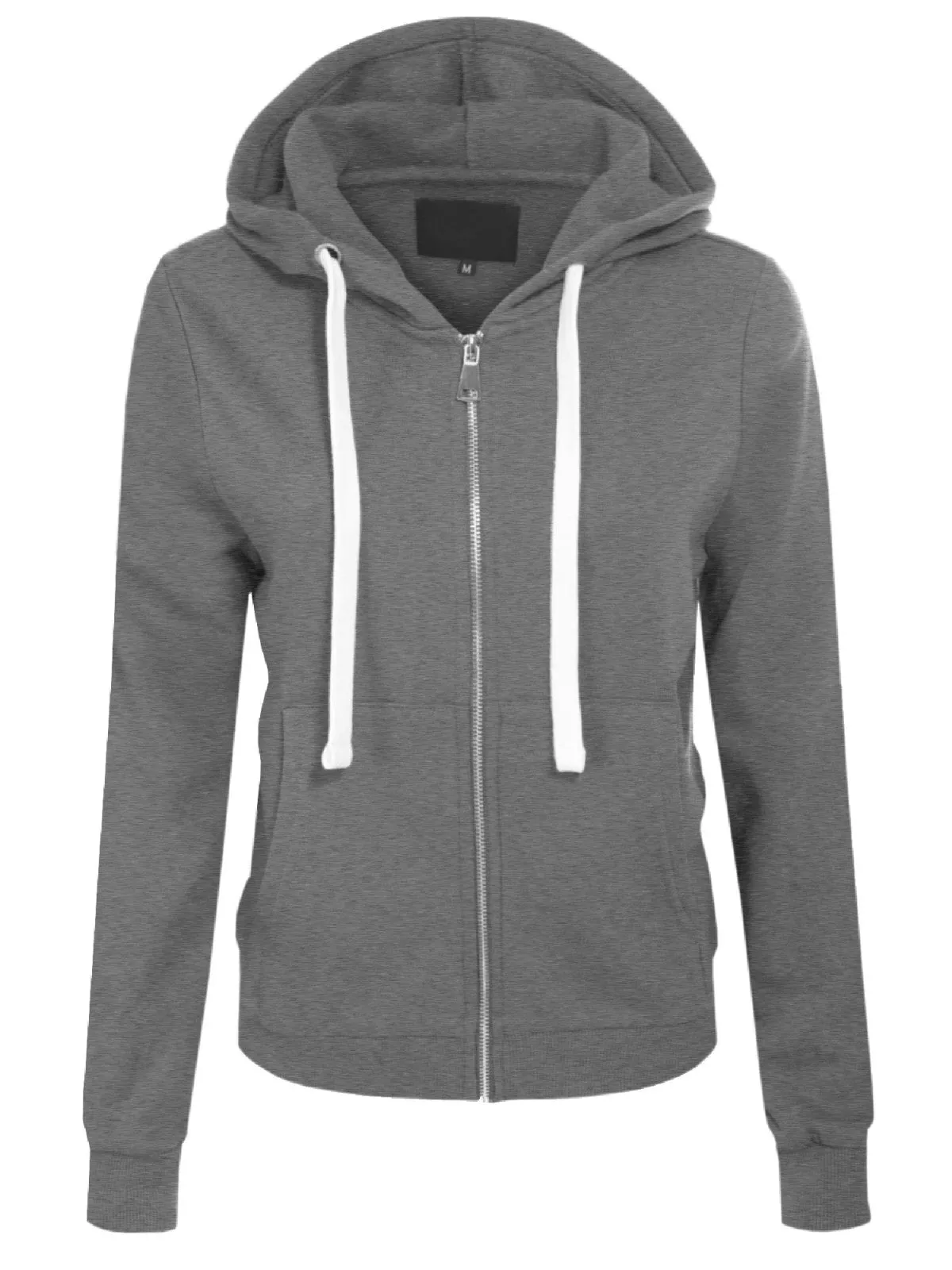 Solid Basic Long Sleeve Zip Up Fleece Jacket