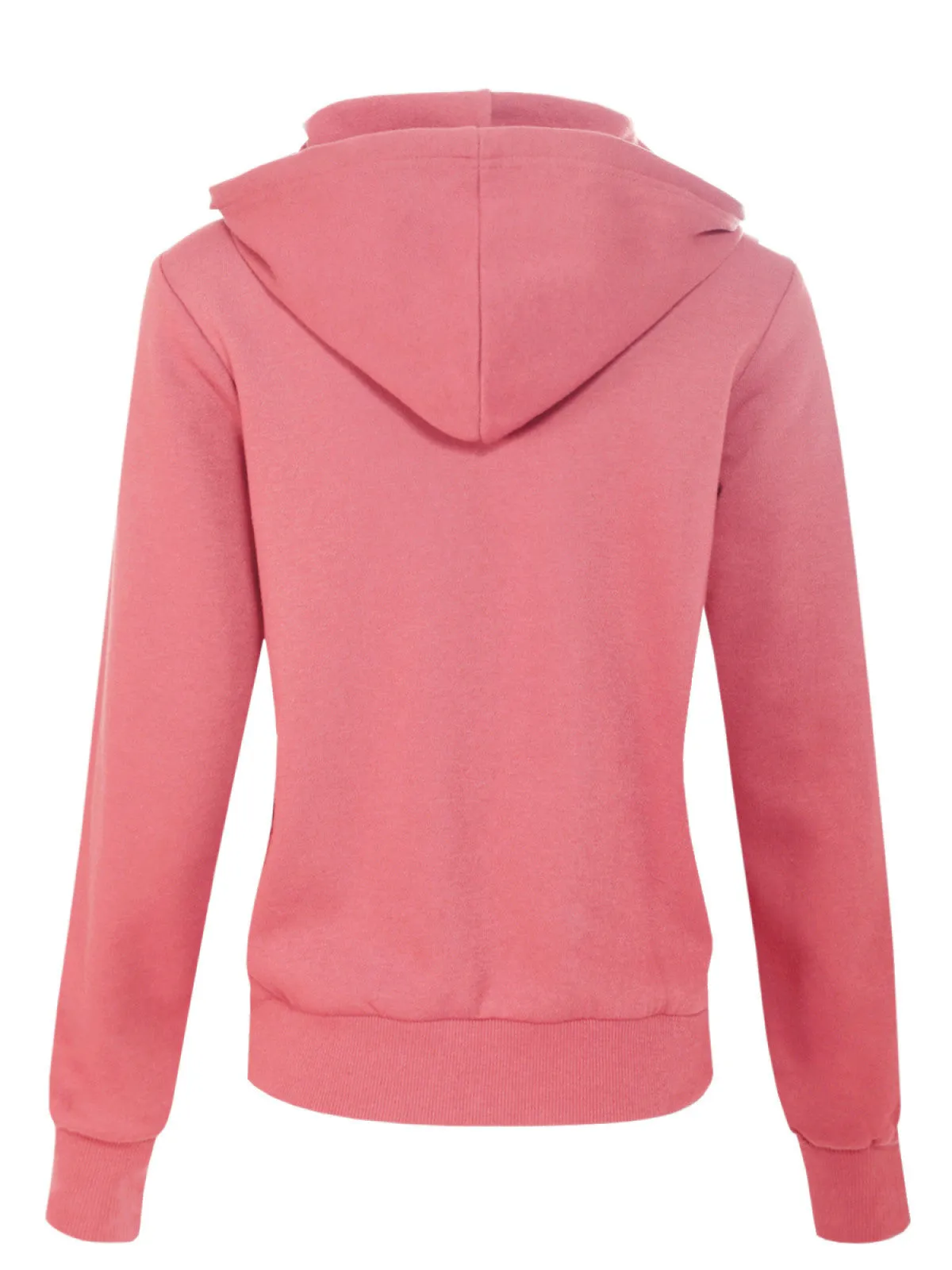 Solid Basic Long Sleeve Zip Up Fleece Jacket