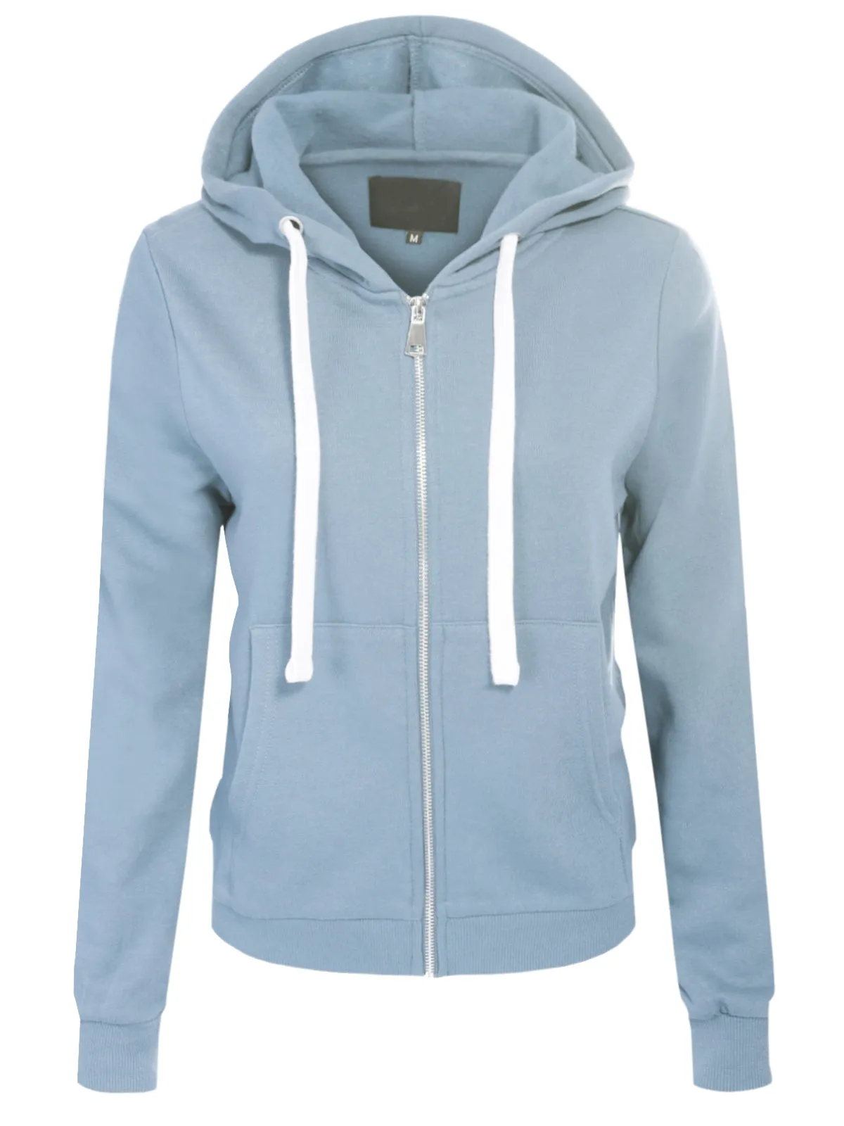 Solid Basic Long Sleeve Zip Up Fleece Jacket