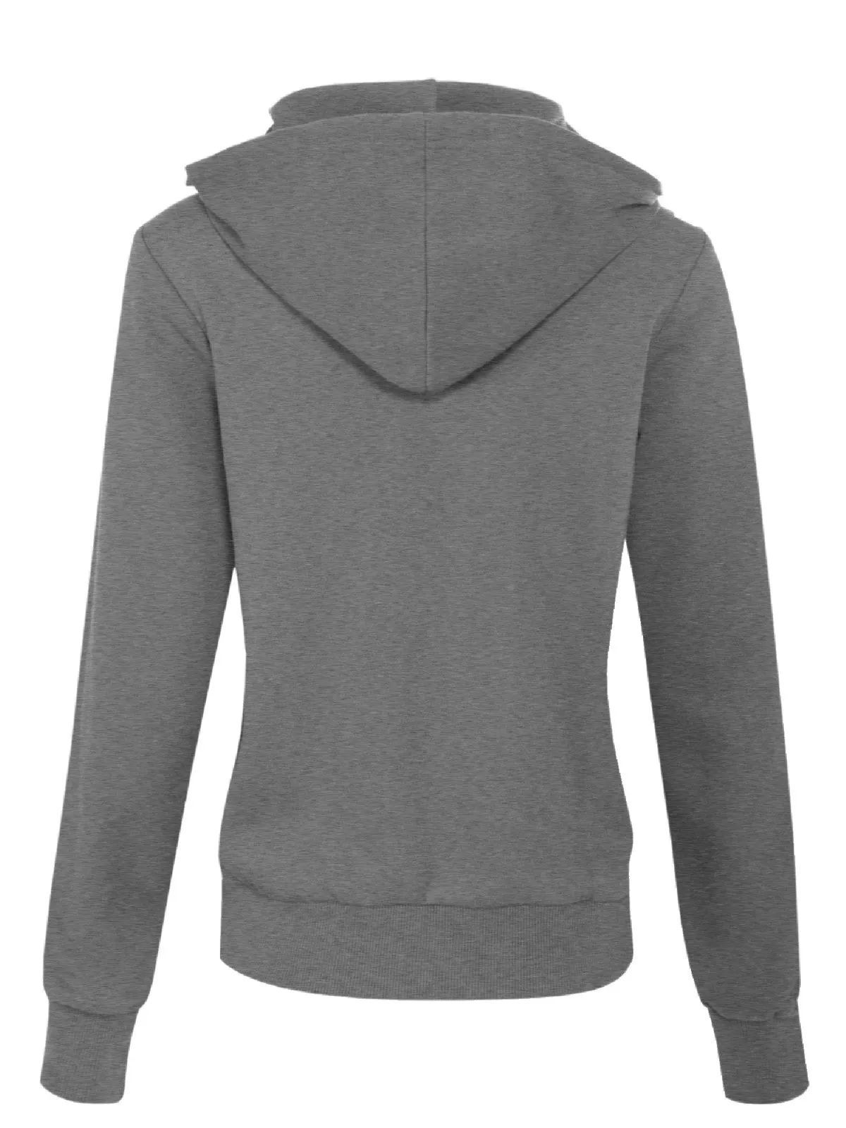 Solid Basic Long Sleeve Zip Up Fleece Jacket