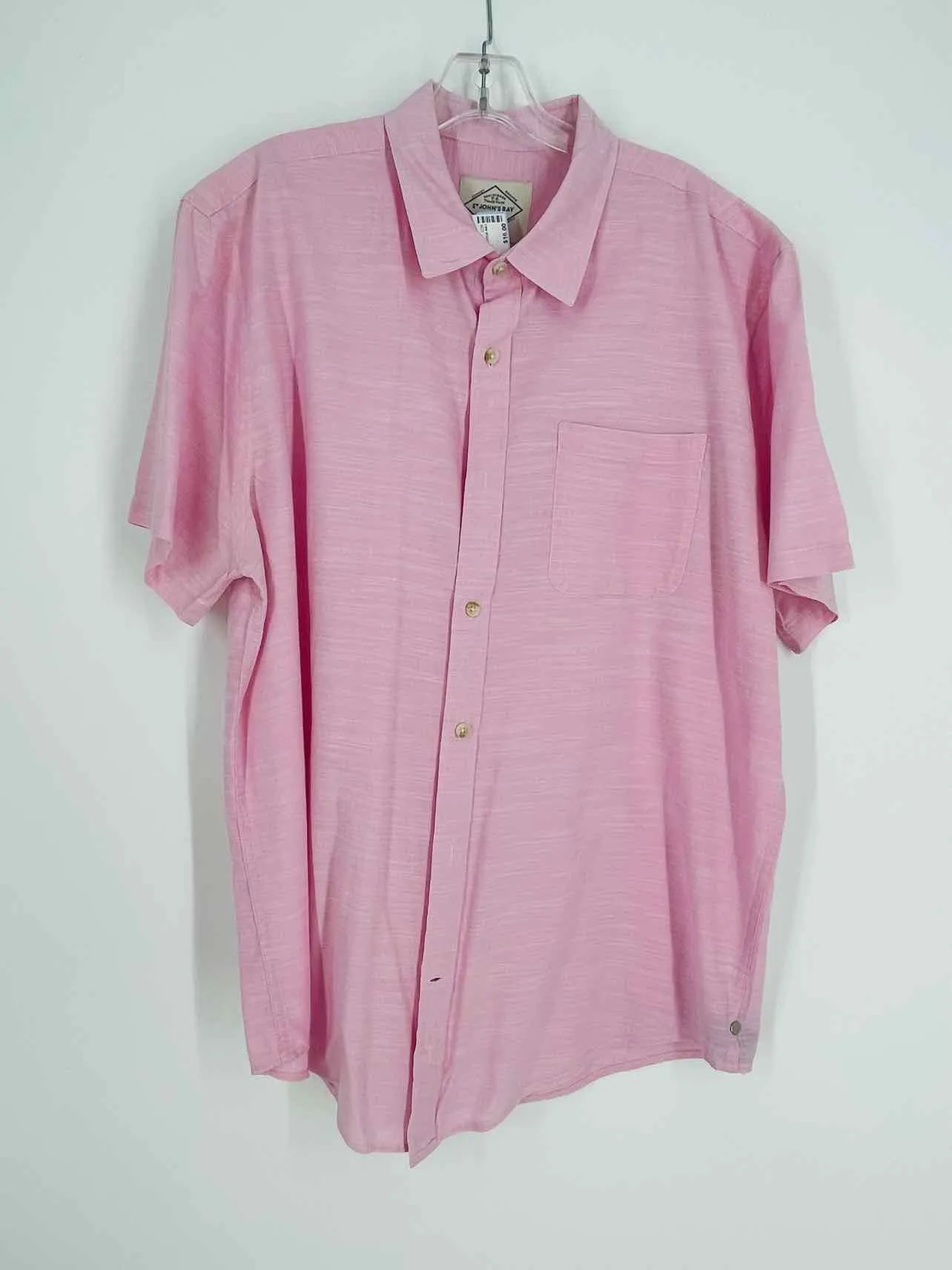 St Johns Bay Size XL Pink Variegated Men's Shirt-Short Sleeve- Men's