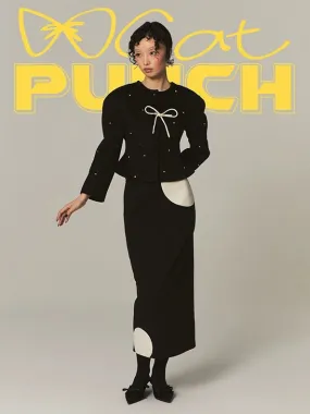 Straight Monotone Dot Skirt