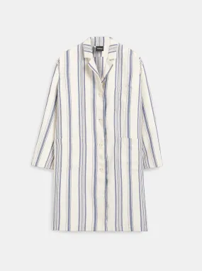 Striped Overcoat - Blue