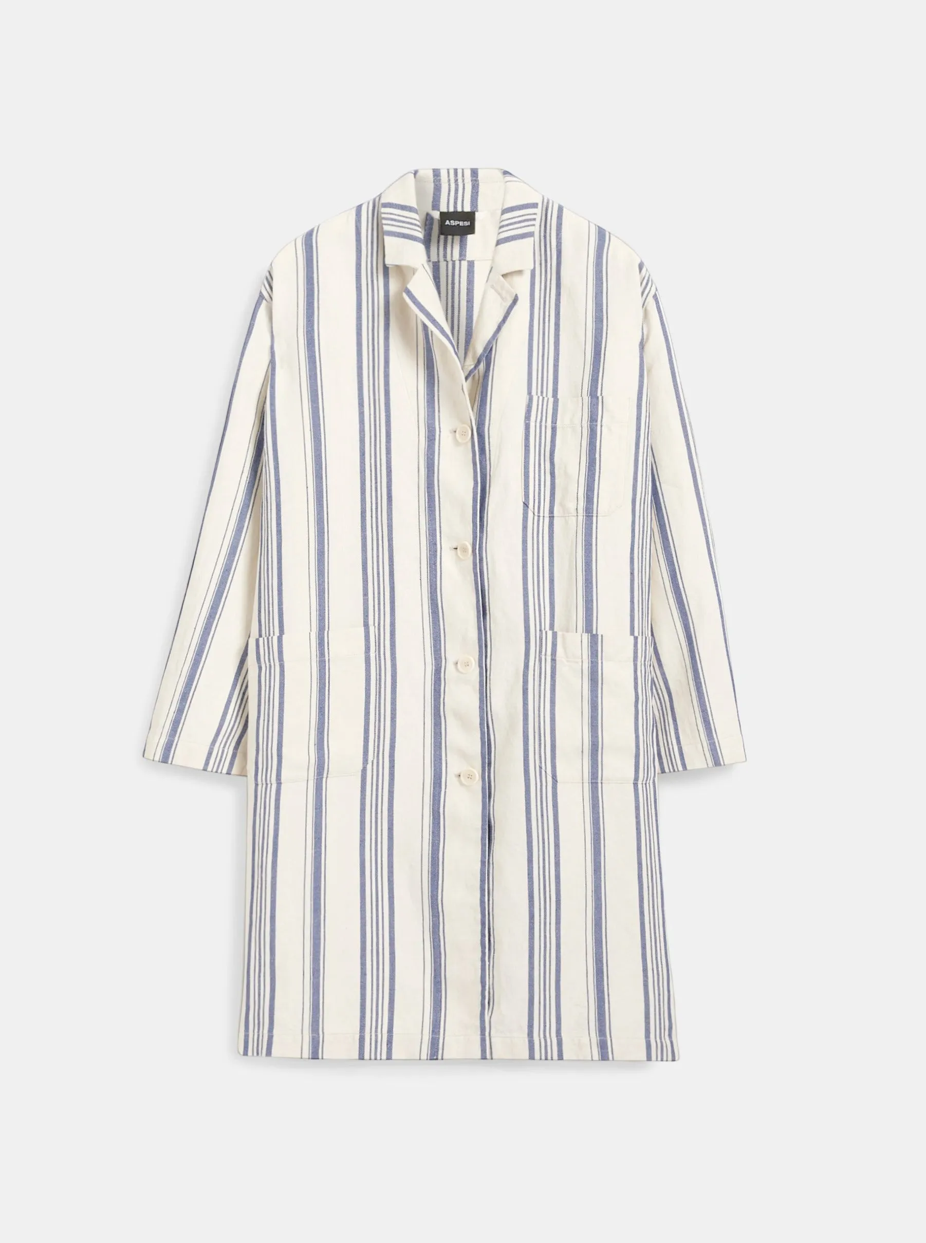 Striped Overcoat - Blue
