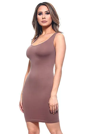 Taupe Seamless Long Tank Slip Dress