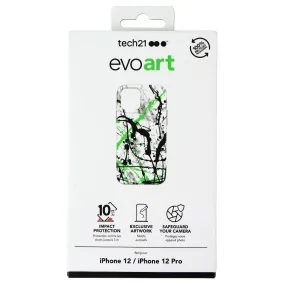Tech21 EvoArt Case for Apple iPhone 12 and iPhone 12 Pro - White/Green Marble