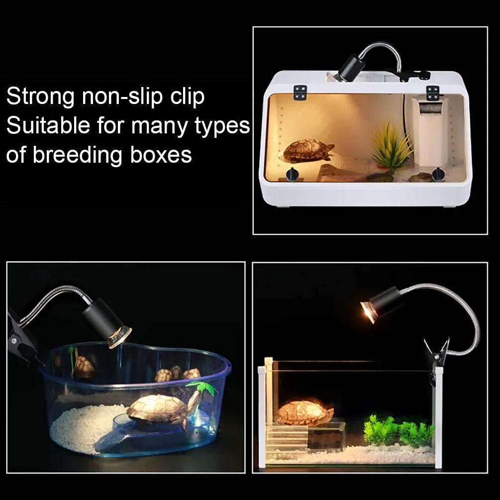 UVA/UVB Tortoise Heat Lamp 25W 50W Clamp-on Reptile Heat Bulb Adjustable Aquarium Heating Light E27 Clamp-on Pet Heating Emitter